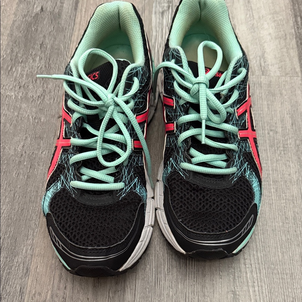 ASICS Women's Black and Teal Athletic Shoes